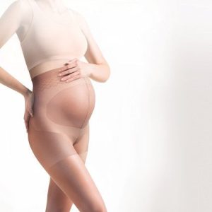 Strømpebukser til gravid, nude (2-pak)