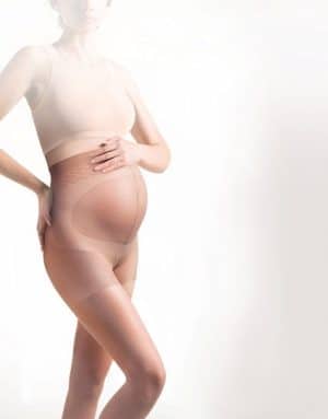 Strømpebukser til gravid, nude (2-pak) - Large
